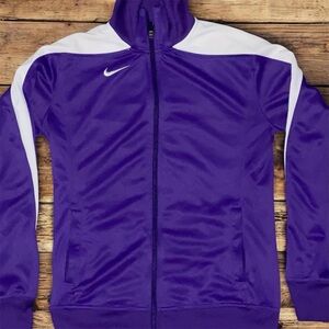 Nike Purple and White Sports Jacket Medium